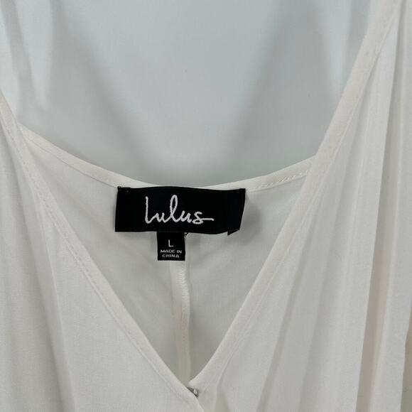 NWT Lulus White Adjustable Strap V-Neck Side Tie Wrap Cami Top Size Large - Picture 5 of 11
